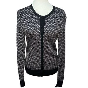 Ann Taylor Diamond Print Cardigan Purple